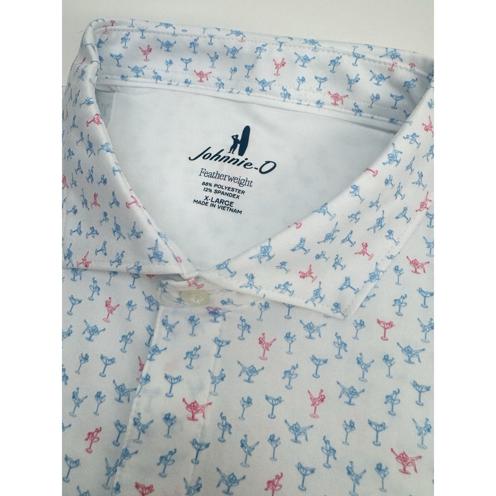NWT Johnnie-O PIN UP Featherweight Performance Golf Polo Shirt White XL $110